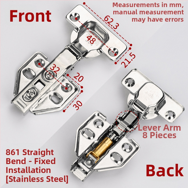 Leyoujia Šarnyro tvirtinimo plokštelė spintoms – nerūdijančiojo plieno, šlifuota paviršiaus