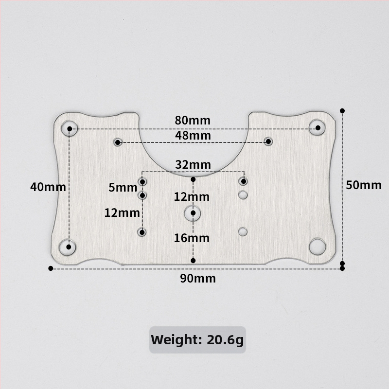 Leyoujia Šarnyro tvirtinimo plokštelė spintoms – nerūdijančiojo plieno, šlifuota paviršiaus