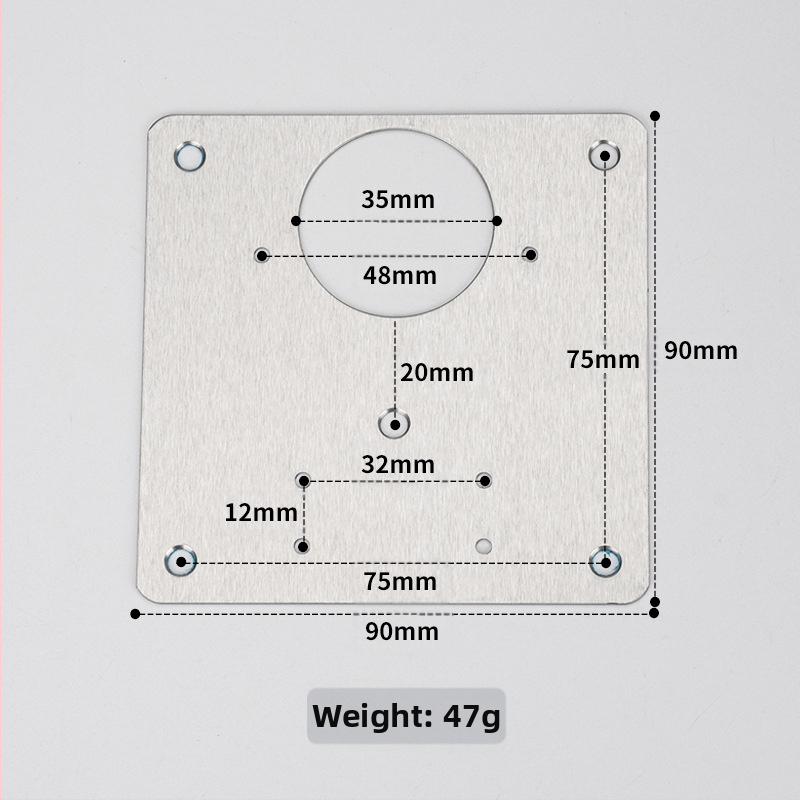 Leyoujia Šarnyro tvirtinimo plokštelė spintoms – nerūdijančiojo plieno, šlifuota paviršiaus