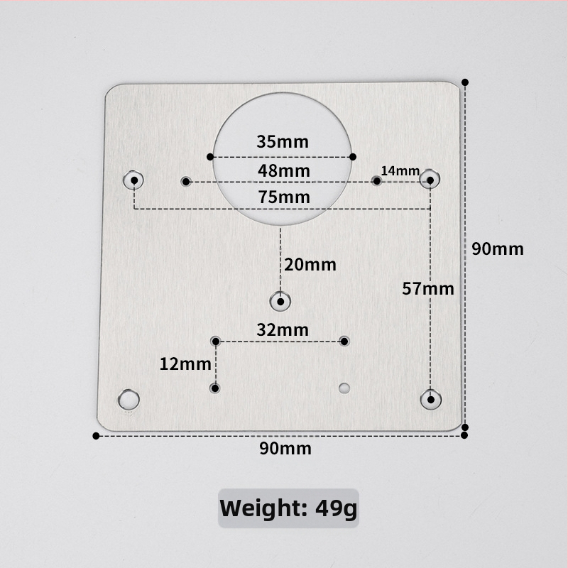 Leyoujia Šarnyro tvirtinimo plokštelė spintoms – nerūdijančiojo plieno, šlifuota paviršiaus
