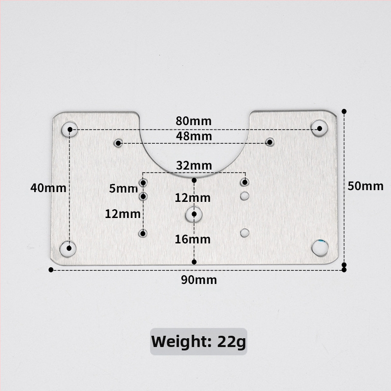 Leyoujia Šarnyro tvirtinimo plokštelė spintoms – nerūdijančiojo plieno, šlifuota paviršiaus