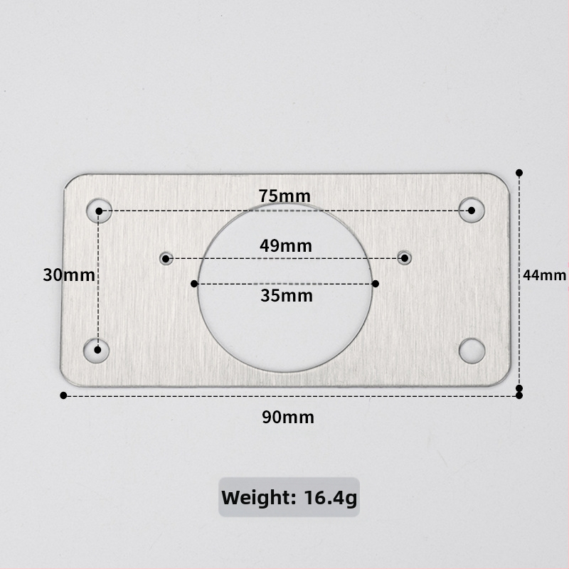 Leyoujia Šarnyro tvirtinimo plokštelė spintoms – nerūdijančiojo plieno, šlifuota paviršiaus