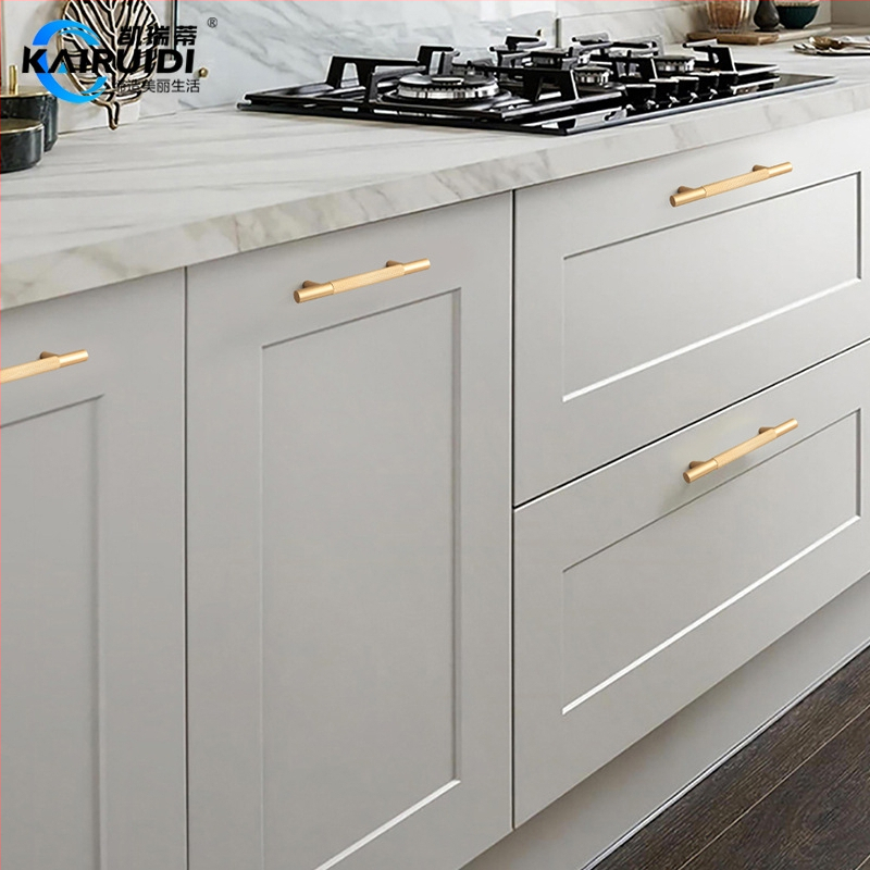 Ръкохватка за врата на гардероб и шкаф, алуминиева сплав, електроплакиране, модел 9005, марка Kairuiti, стил модерен минимализъм, лукс