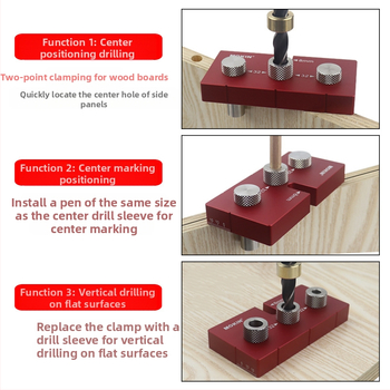 Ξυλουργικός κάθετος τρυπητής οπών - Πολυλειτουργικό εργαλείο με ενσωματωμένα εξαρτήματα για κυκλικούς δρύλους και ευθυγράμμιση γραμμών