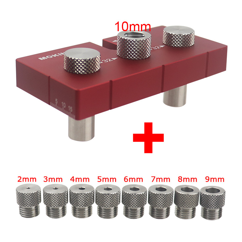 Găuritor vertical pentru lemn – instrument multifuncțional cu piese încorporate pentru știfturi rotunde și poziționarea liniilor