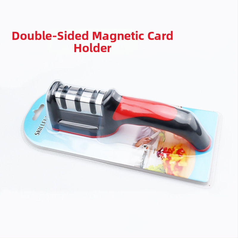 Nuga teritaja – roostevabast terasest, kolmetappiline teritus, kaasaskantav köögitööriist, kaasaegne disain, 2019 väljaanne