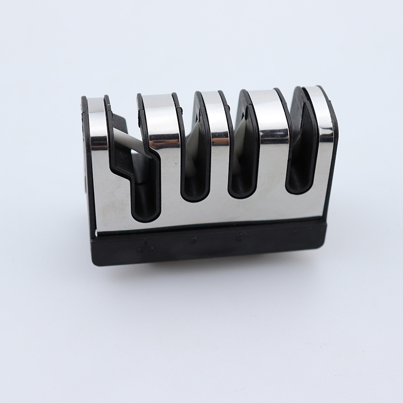 Nuga teritaja – roostevabast terasest, kolmetappiline teritus, kaasaskantav köögitööriist, kaasaegne disain, 2019 väljaanne