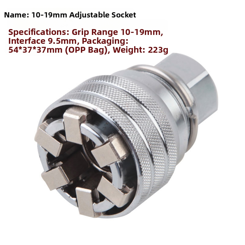 Többfunkciós dugókulcs készlet gyors racsnis mechanizmussal, dupla fejű, állítható végződések (metrikus, szerszámacél, krómozott bevonat)