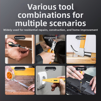 Σετ εργαλείων οικιακής συντήρησης, 82 τεμάχια, με φορητό κιβώτιο εργαλείων αυτοκινήτου, πολυλειτουργικά ηλεκτρικά εργαλεία ξυλουργικής