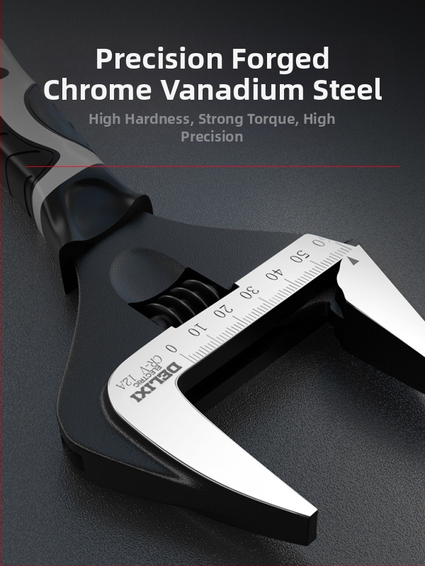 Nastaviteľný kľúč s veľkým otvorom, viacúčelový ručný nástroj, chrom-vanádová oceľ
