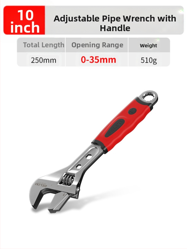 Állítható csavarkulcs nagy nyílással, többfunkciós kéziszerszám, króm-vanádium acél