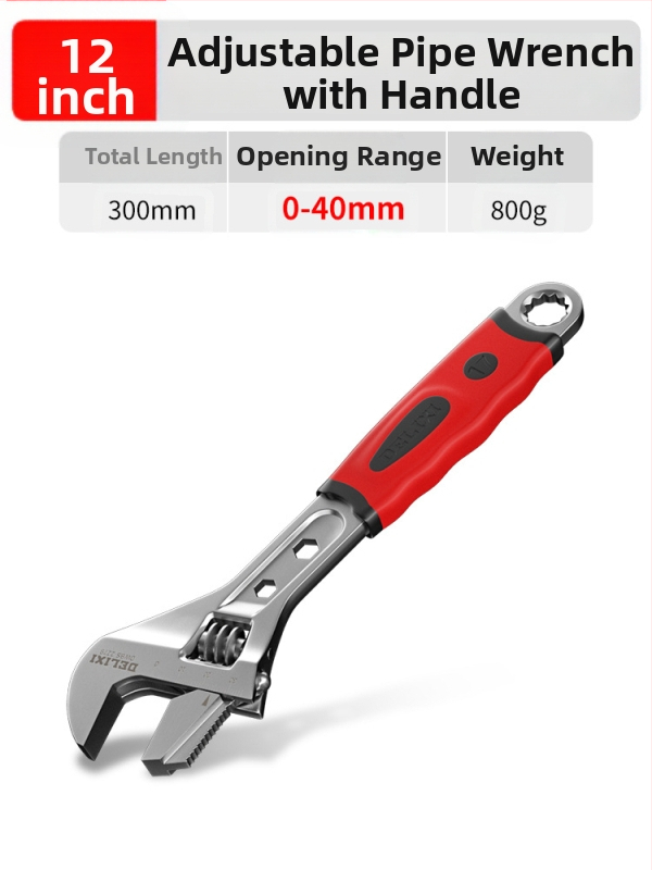 Állítható csavarkulcs nagy nyílással, többfunkciós kéziszerszám, króm-vanádium acél