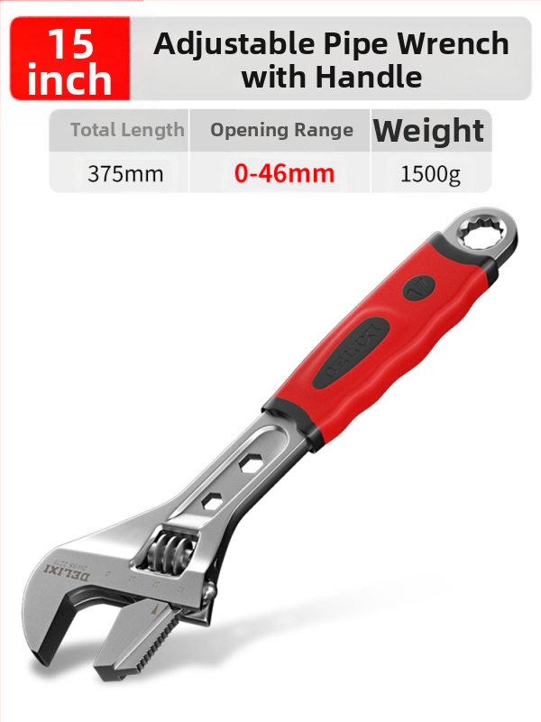 Állítható csavarkulcs nagy nyílással, többfunkciós kéziszerszám, króm-vanádium acél