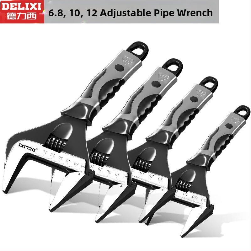 Állítható csavarkulcs nagy nyílással, többfunkciós kéziszerszám, króm-vanádium acél