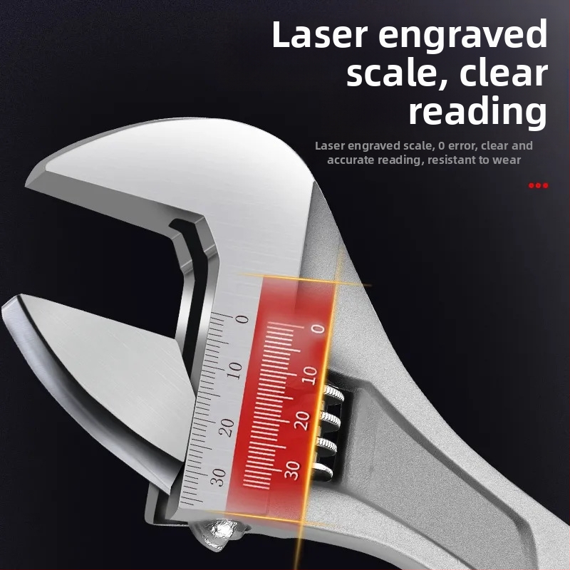 Nastaviteľný kľúč s veľkým otvorom, multifunkčný kľúč na kúpeľ a potrubie, ručné opravárske nástroje | Značka: Other; Materiál: oceľ s vysokým obsahom uhlíka; Druh: pohyblivý kľúč