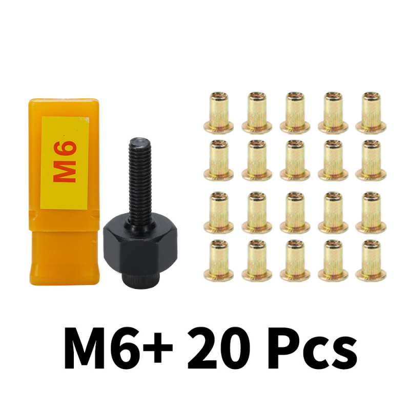 Unealtă rivet nut pentru uși și ferestre auto; acționare manuală cu ambele mâini; diametre M3–M10; construcție metalică; 6 capete