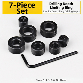 Δαχτυλίδι τοποθέτησης για τρυπάνι με περιοριστή βάθους και σφιγκτήρα – εργαλείο ξυλουργικής