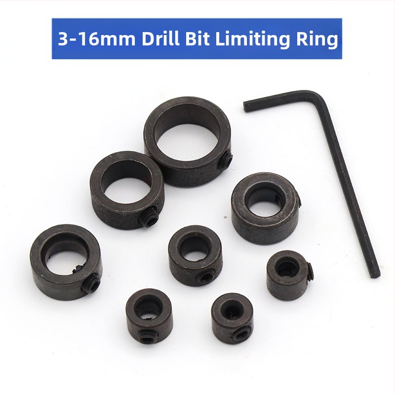 Позиционен пръстен за винтово свредло с ограничител на дълбочината и захващане – дърводелски инструмент