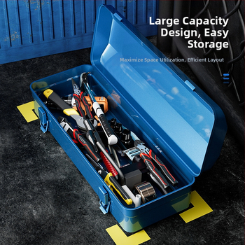 Μεταλλικό Κουτί Εργαλείων, Φορητό και Πολυλειτουργικό για Οικιακή και Αυτοκινητική Αποθήκευση, Καθολικό για Επισκευές Αυτοκινήτων