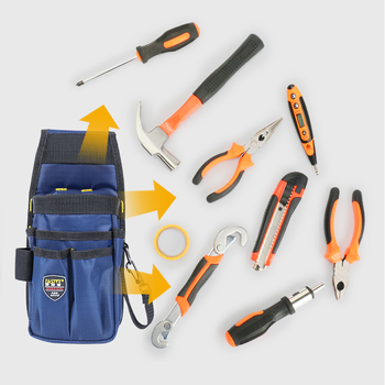 Ζώνη εργαλείων για ηλεκτρολόγους και ξυλουργούς, ενισχυμένος καμβάς, πολυλειτουργική κρεμαστή τσάντα