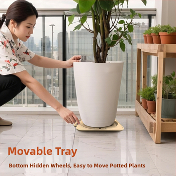 Πλαστικός μετακινούμενος ράφι αποθήκευσης φιαλών αερίου – επιδαπέδια τοποθέτηση, 1 επίπεδο, πολυλειτουργικός οργανωτής για κήπο, μπαλκόνι, κουζίνα, πλυσταριό και υπνοδωμάτιο