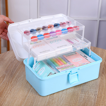 Τριών επιπέδων πτυσσόμενο κουτί αποθήκευσης με καπάκι και διαμερίσματα, PP πλαστικό, 18 L, εκτύπωση λογότυπου