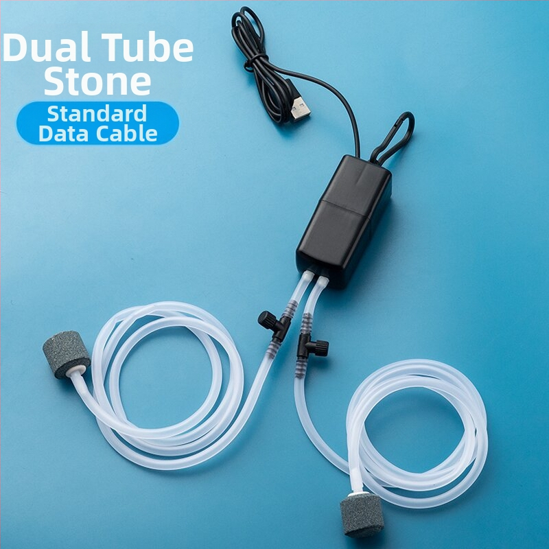 Bao shangya aerator USB cu două orificii pentru acvariu, portabil, pentru interior/ exterior, cu două capete, model 370, greutate 150 g, Import: Nu, Mărci private autorizate: Nu