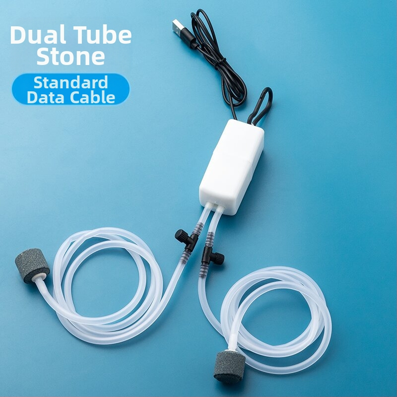 Bao shangya aerator USB cu două orificii pentru acvariu, portabil, pentru interior/ exterior, cu două capete, model 370, greutate 150 g, Import: Nu, Mărci private autorizate: Nu