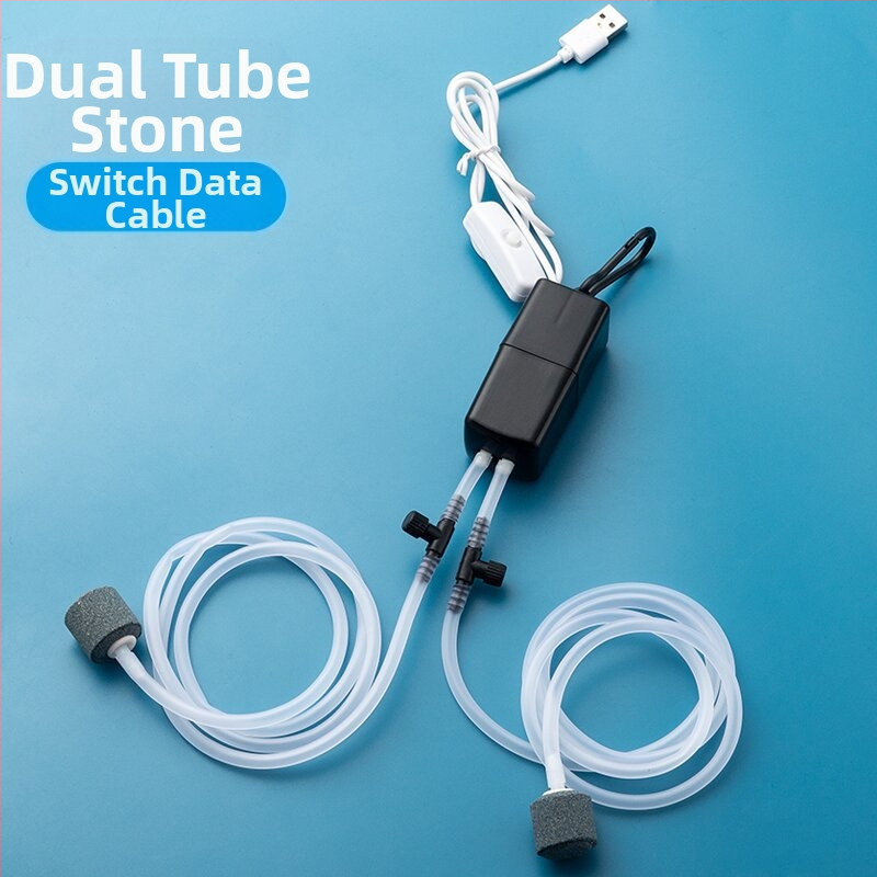 Bao shangya aerator USB cu două orificii pentru acvariu, portabil, pentru interior/ exterior, cu două capete, model 370, greutate 150 g, Import: Nu, Mărci private autorizate: Nu