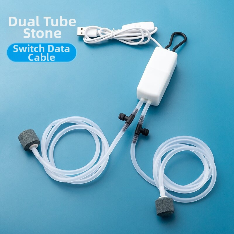 Bao shangya aerator USB cu două orificii pentru acvariu, portabil, pentru interior/ exterior, cu două capete, model 370, greutate 150 g, Import: Nu, Mărci private autorizate: Nu