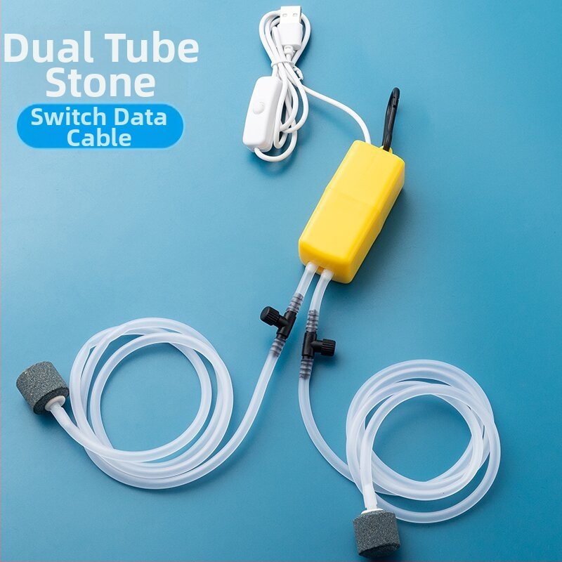 Bao shangya aerator USB cu două orificii pentru acvariu, portabil, pentru interior/ exterior, cu două capete, model 370, greutate 150 g, Import: Nu, Mărci private autorizate: Nu