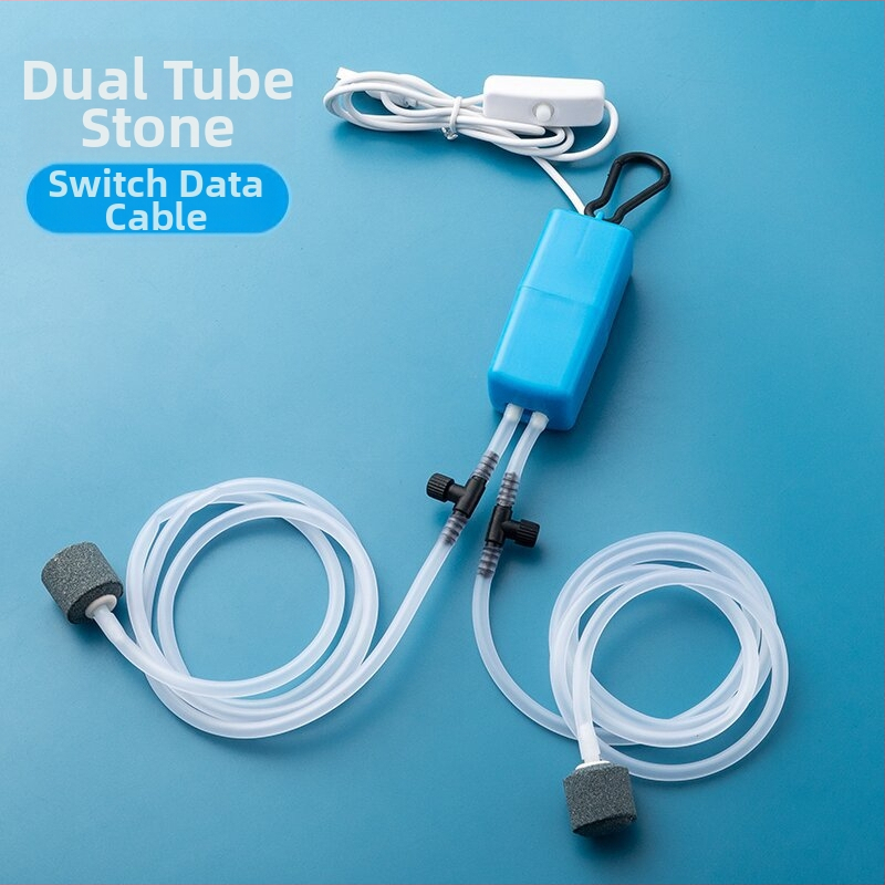 Bao shangya aerator USB cu două orificii pentru acvariu, portabil, pentru interior/ exterior, cu două capete, model 370, greutate 150 g, Import: Nu, Mărci private autorizate: Nu