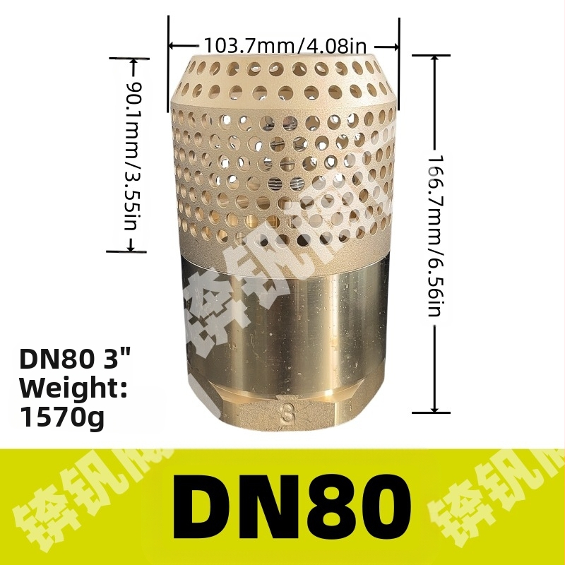 Zvislý zdvíhací spätný ventil s mriežkou z nehrdzavejúcej ocele a meďovým dnom, vhodný pre olej a vodu, hydraulické ovládanie, jednostranný tok