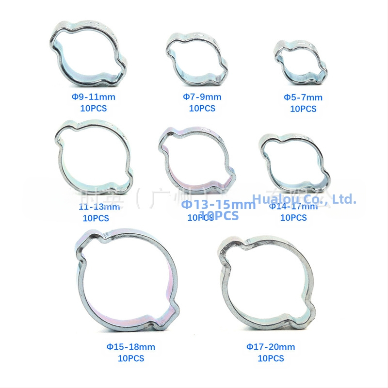 Cijevna stezaljka s dvostrukim uhom, galvanizirana, za cijevi promjera 5–20 mm, marka SY