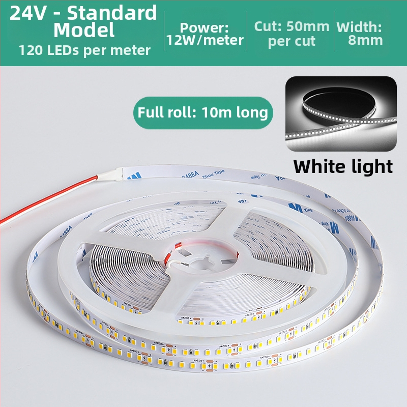 Линейна монохромна LED лента, самозалепваща, 12V, 120 диода, 2835 SMD