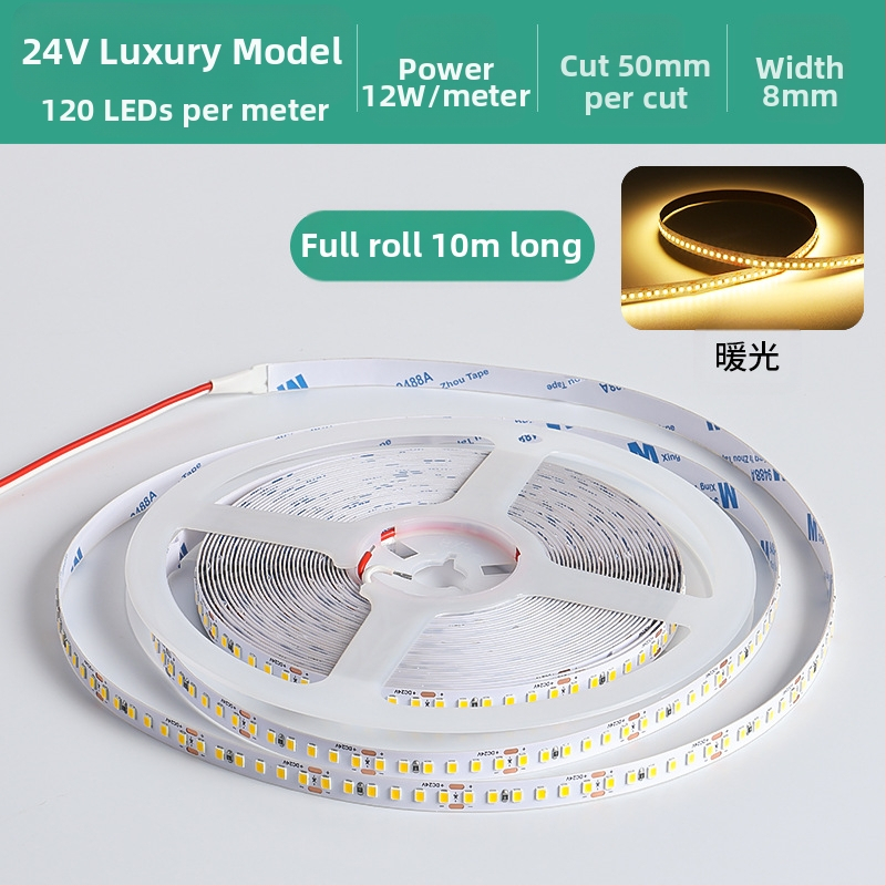 Линейна монохромна LED лента, самозалепваща, 12V, 120 диода, 2835 SMD