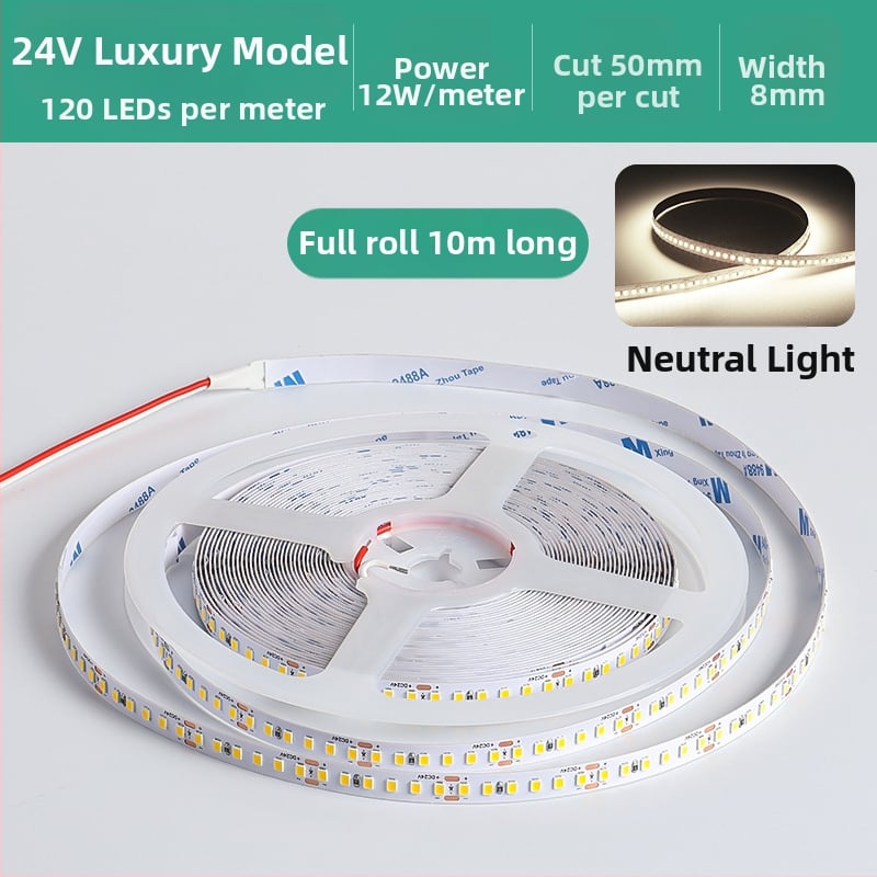 Линейна монохромна LED лента, самозалепваща, 12V, 120 диода, 2835 SMD