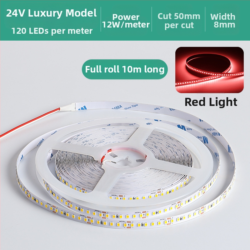 Линейна монохромна LED лента, самозалепваща, 12V, 120 диода, 2835 SMD