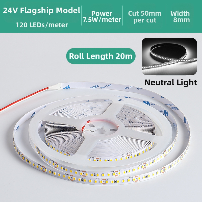 Линейна монохромна LED лента, самозалепваща, 12V, 120 диода, 2835 SMD
