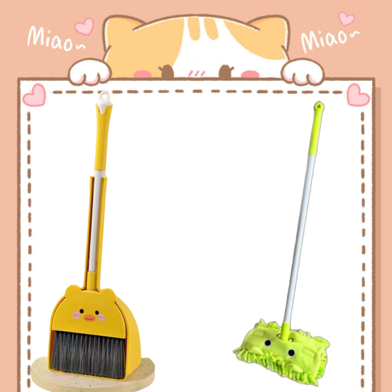 Söprő és portörlő készlet – rajzfilm mini aranyos gyermekeknek, PP+PET, 36 db, 2024