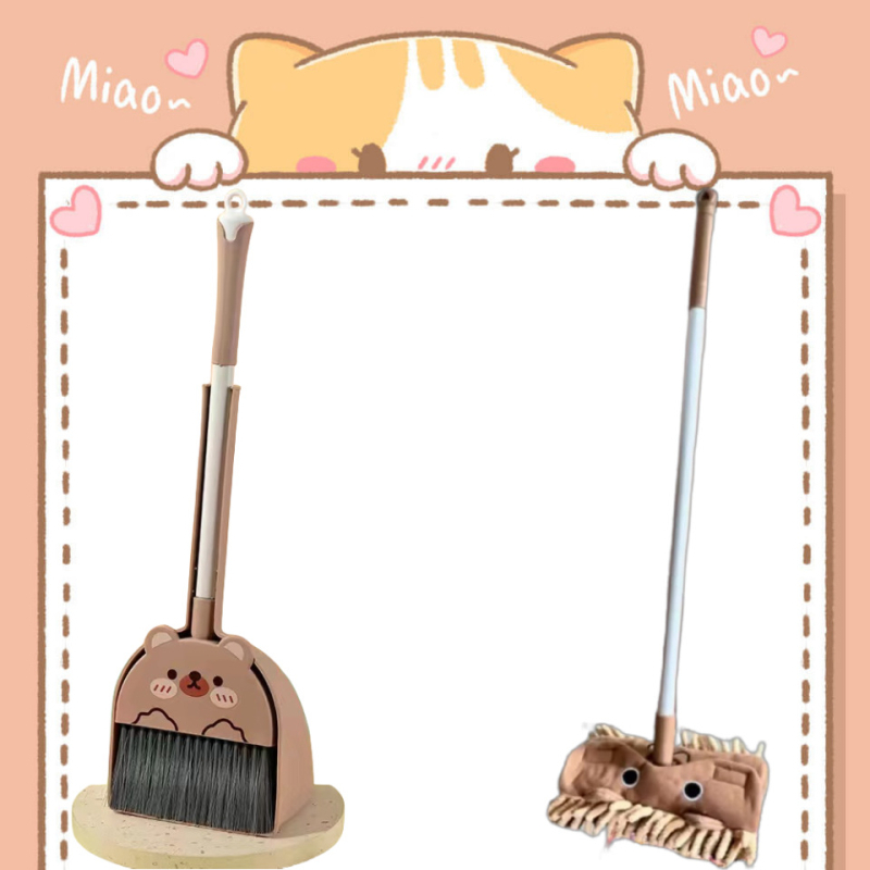 Söprő és portörlő készlet – rajzfilm mini aranyos gyermekeknek, PP+PET, 36 db, 2024