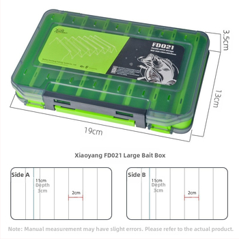 XINLANG кутия за риболовни примамки, двойнослойна, двустранна, преносима и водоустойчива за аксесоари за риболов