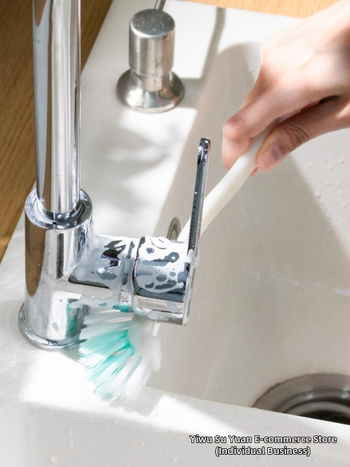 Βούρτσα καθαρισμού νεροχύτη με ορθογώνιο γωνία, μεταλλική κατασκευή, σχεδιασμός με κύπελλο αγκαώνα για καθαρισμό κενών και γωνιών