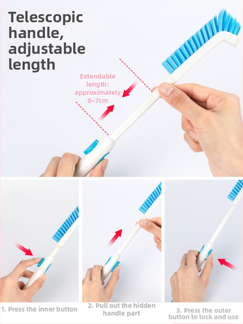 Βούρτσα καθαρισμού νεροχύτη με ορθογώνιο γωνία, μεταλλική κατασκευή, σχεδιασμός με κύπελλο αγκαώνα για καθαρισμό κενών και γωνιών