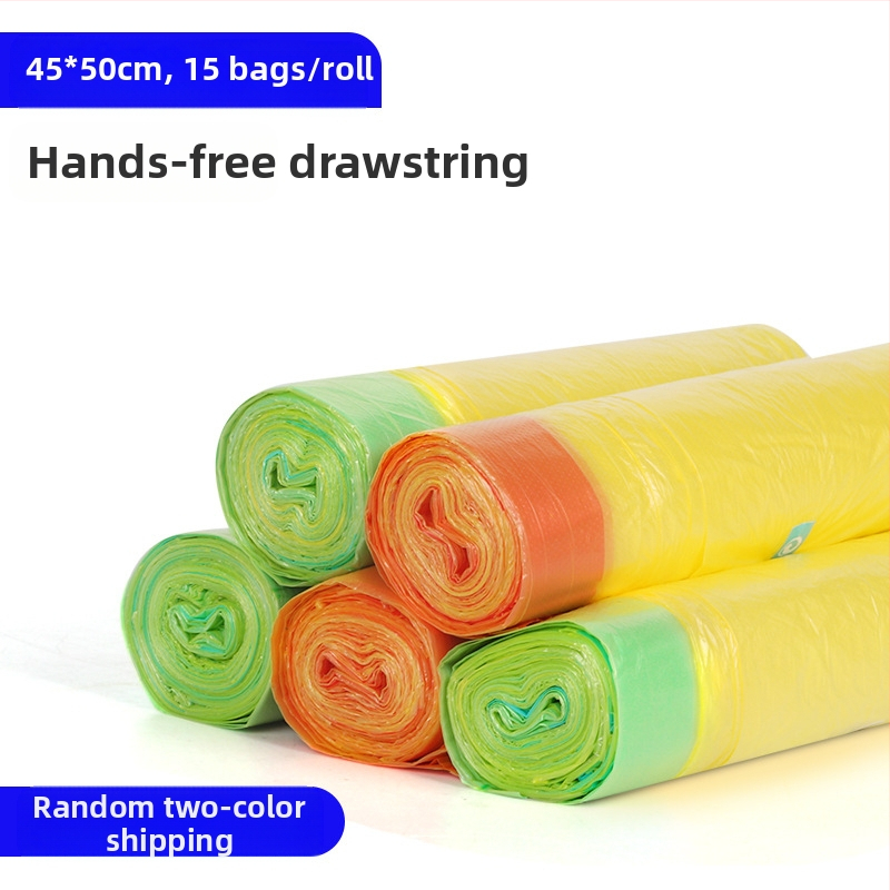 HS HDPE торби за отпадъци с връзка, еднократни, за дома, дебелина 0,011 мм