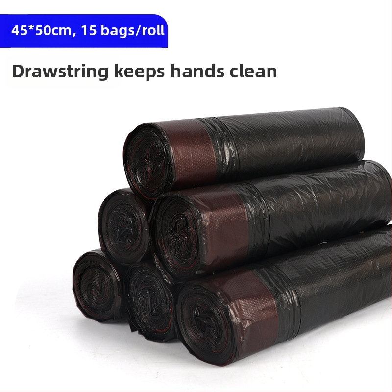 HS HDPE торби за отпадъци с връзка, еднократни, за дома, дебелина 0,011 мм