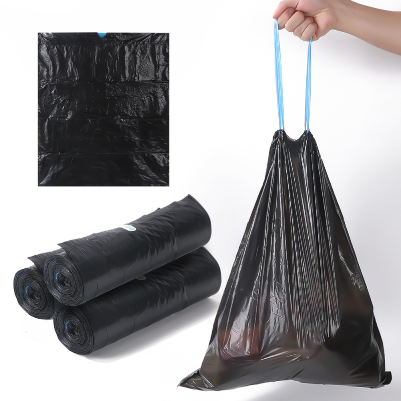 HS HDPE торби за отпадъци с връзка, еднократни, за дома, дебелина 0,011 мм