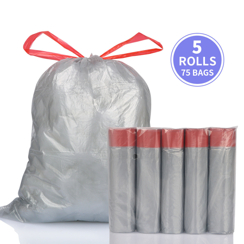 HS HDPE торби за отпадъци с връзка, еднократни, за дома, дебелина 0,011 мм