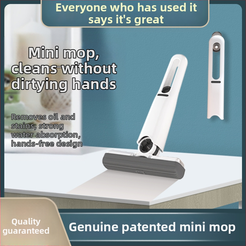 Sklopivi spin mop za kućnu upotrebu s ekološkom sunđer glavom i plastičnim ručkom; dehidratacija 80–90%; otpornost na koroziju 9.0–9.9