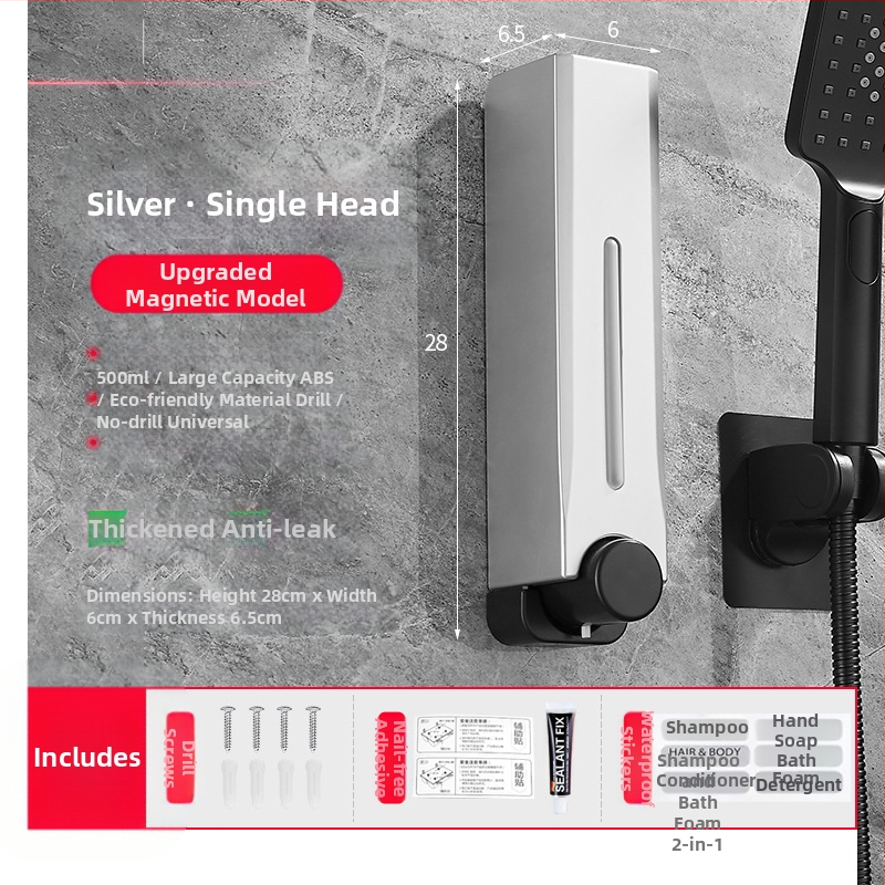 Диспенсър за сапун, стенен монтаж за баня и кухня, пластмасов, с ръчно натискане, модерен минималистичен стил